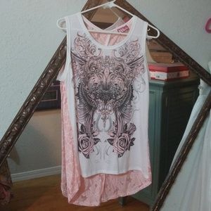 Red Ranch sleeveless bling top